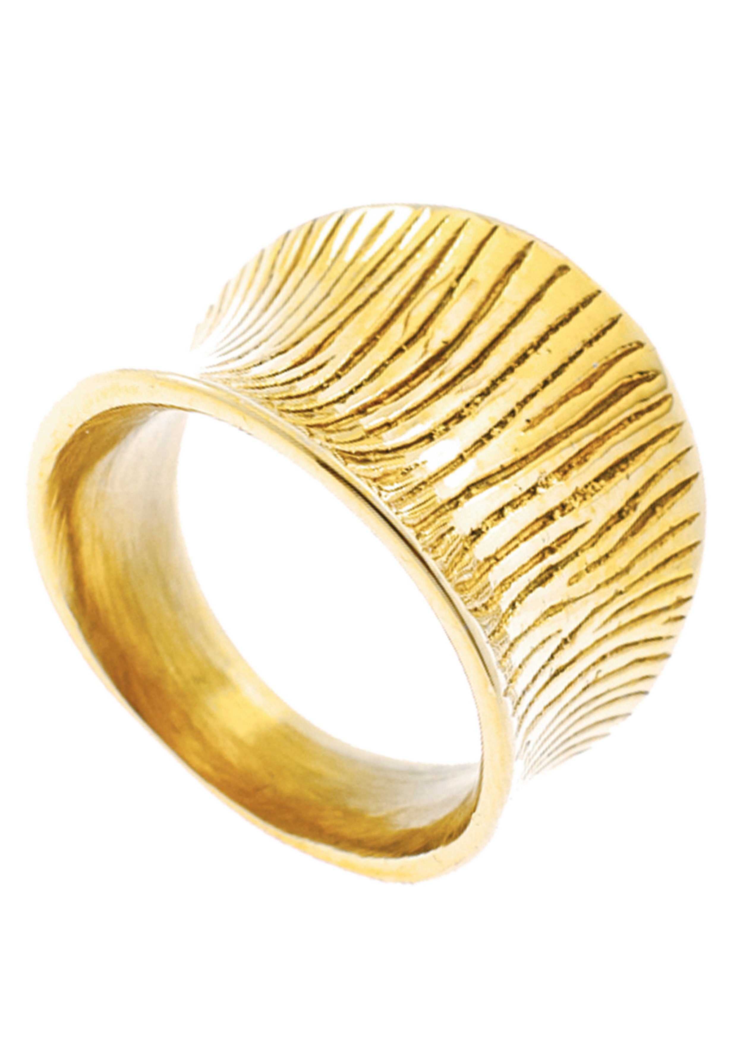 JOBO Fingerring breit, Edelstahl goldfarben beschichtet