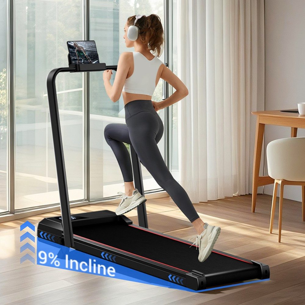 ROBORE Laufband CW1F 9% Steigung, klappbares Laufband bis 12 km/h, klappbares Laufband und LED-Display, maximale Belastung 136 kg