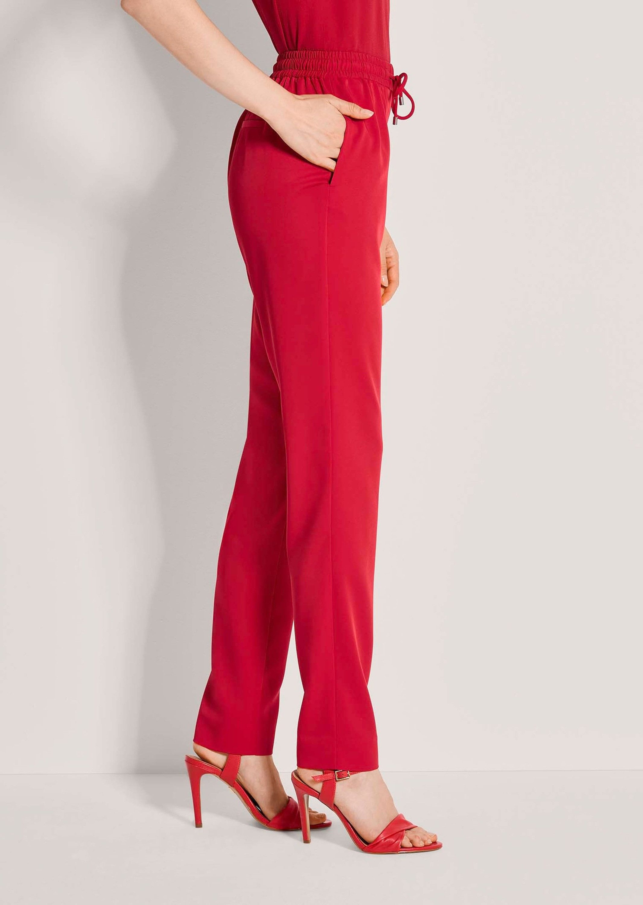 MADELEINE Jogger Pants Schlupfhose mit Bindeband Jerseyhose mit Schlupfbund, Taschen, Bügelfalten und Knöchellänge