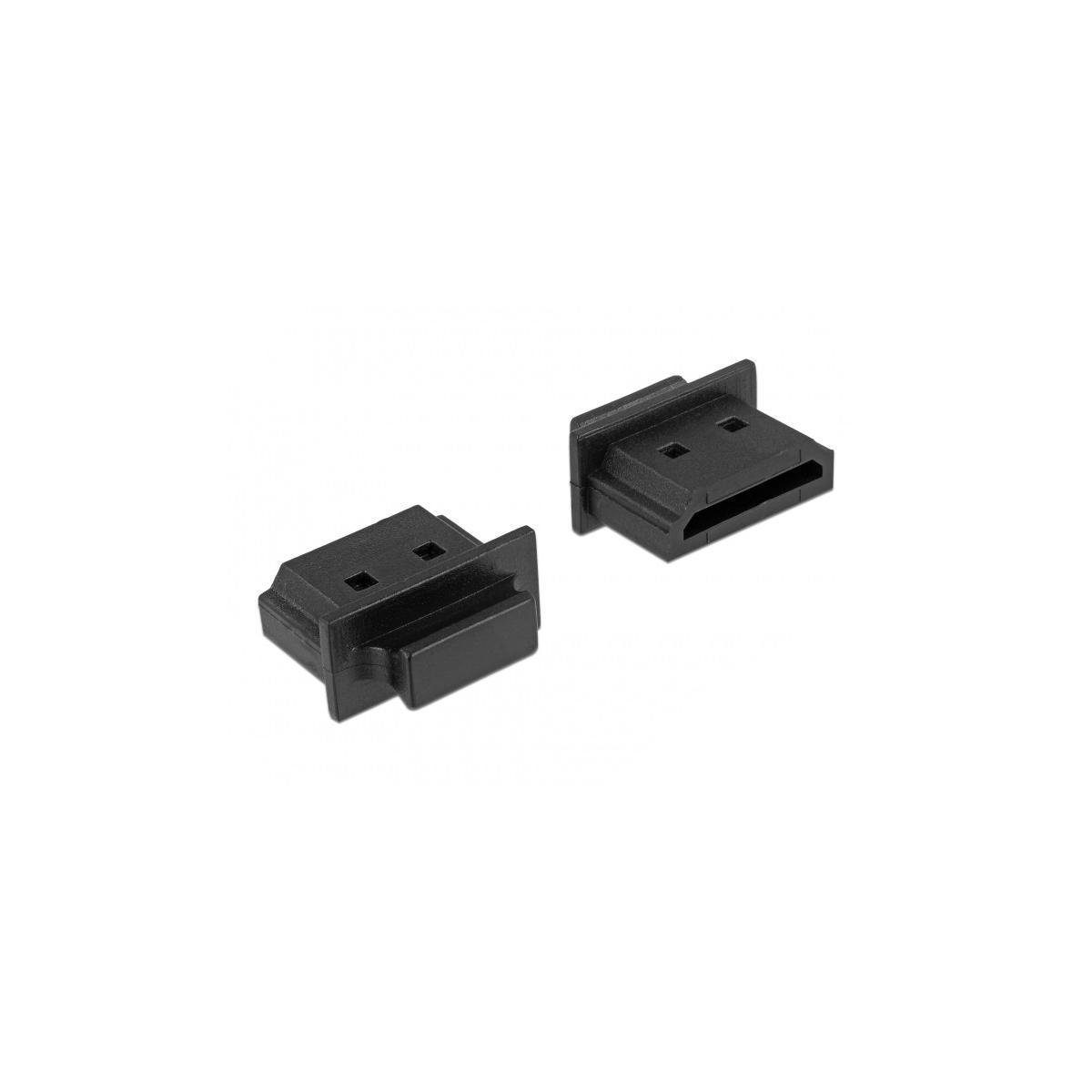 Delock Kabelverbinder-Sortiment Staubschutz für HDMI-A Buchse mit Griff 10 Stück schwarz