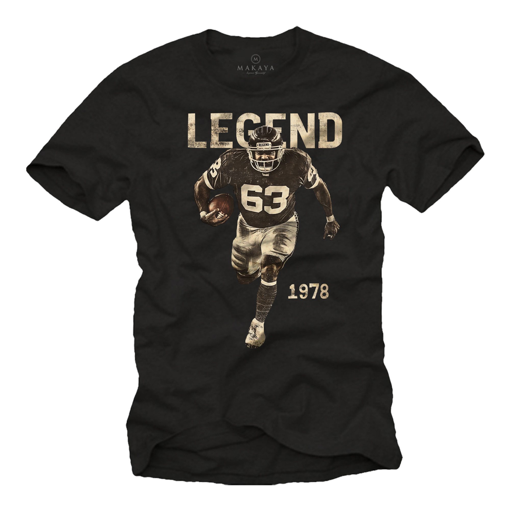 MAKAYA Print-Shirt American Football Bulldozer Motiv günstig online kaufen