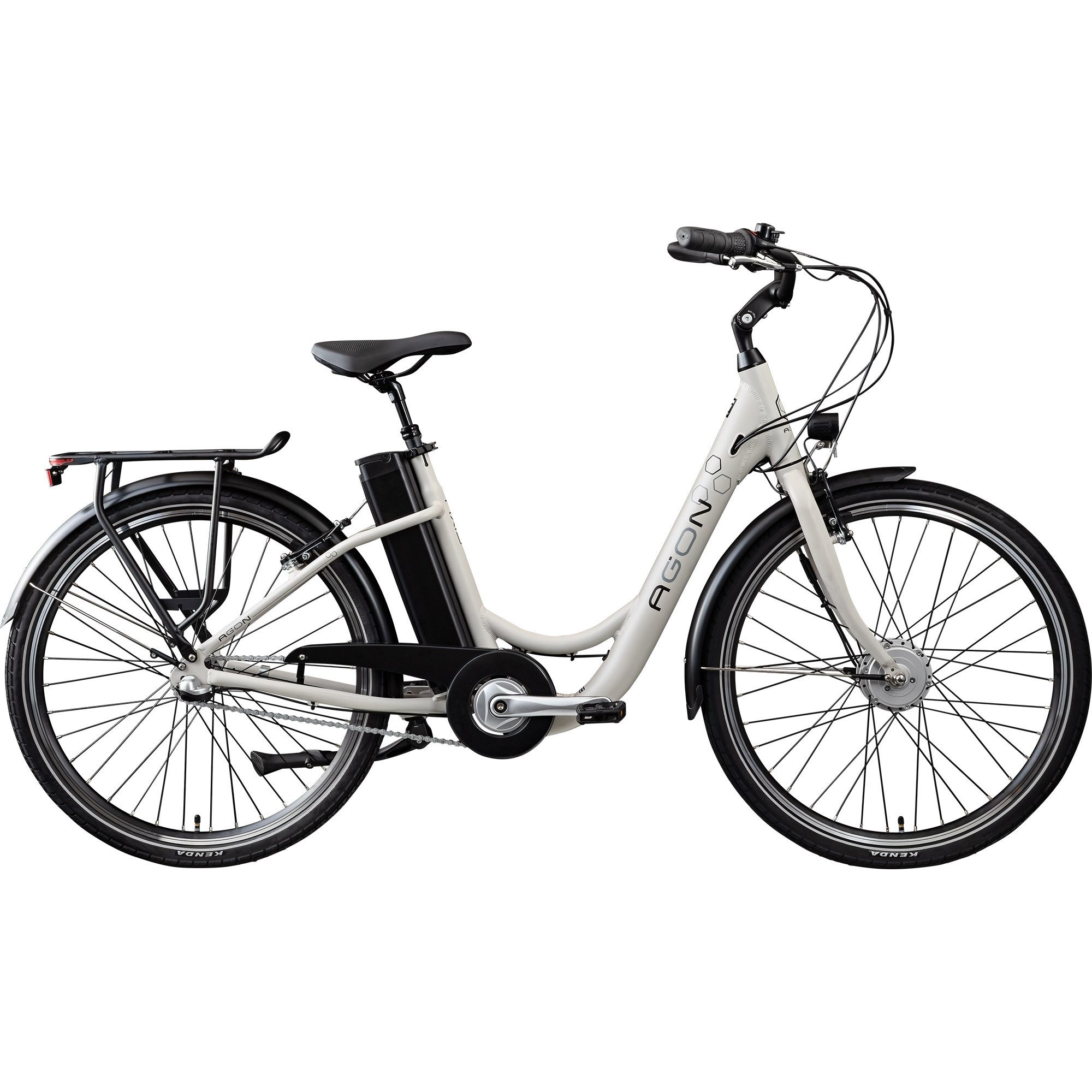 AGON E-Bike Cityrad Axis, 3 Gang, Nabenschaltung, Frontmotor, 374 Wh, E-Bike 26" Citybike 140-165cm Pedelec Nabenmotor Fahrrad 3 Gang Licht