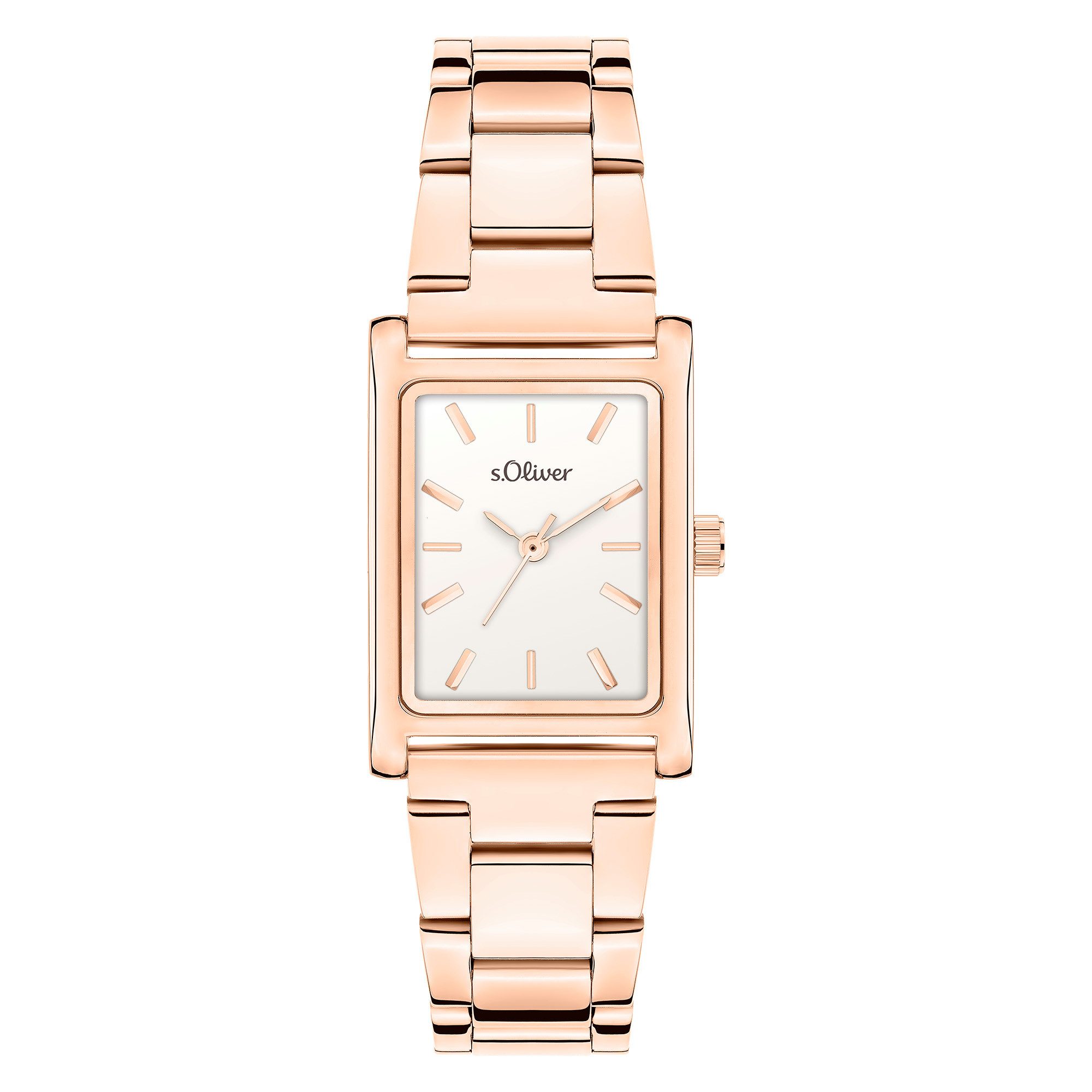 s.Oliver Quarzuhr Line Time SO-4556-MQ, Armbanduhr, Damenuhr, Edelstahlarmband, analog