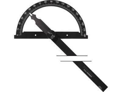 PROMAT Winkelmesser Winkelmesser Gradbogen-D.150mm Schenkel-L.200mm PROMAT mit mattverchro