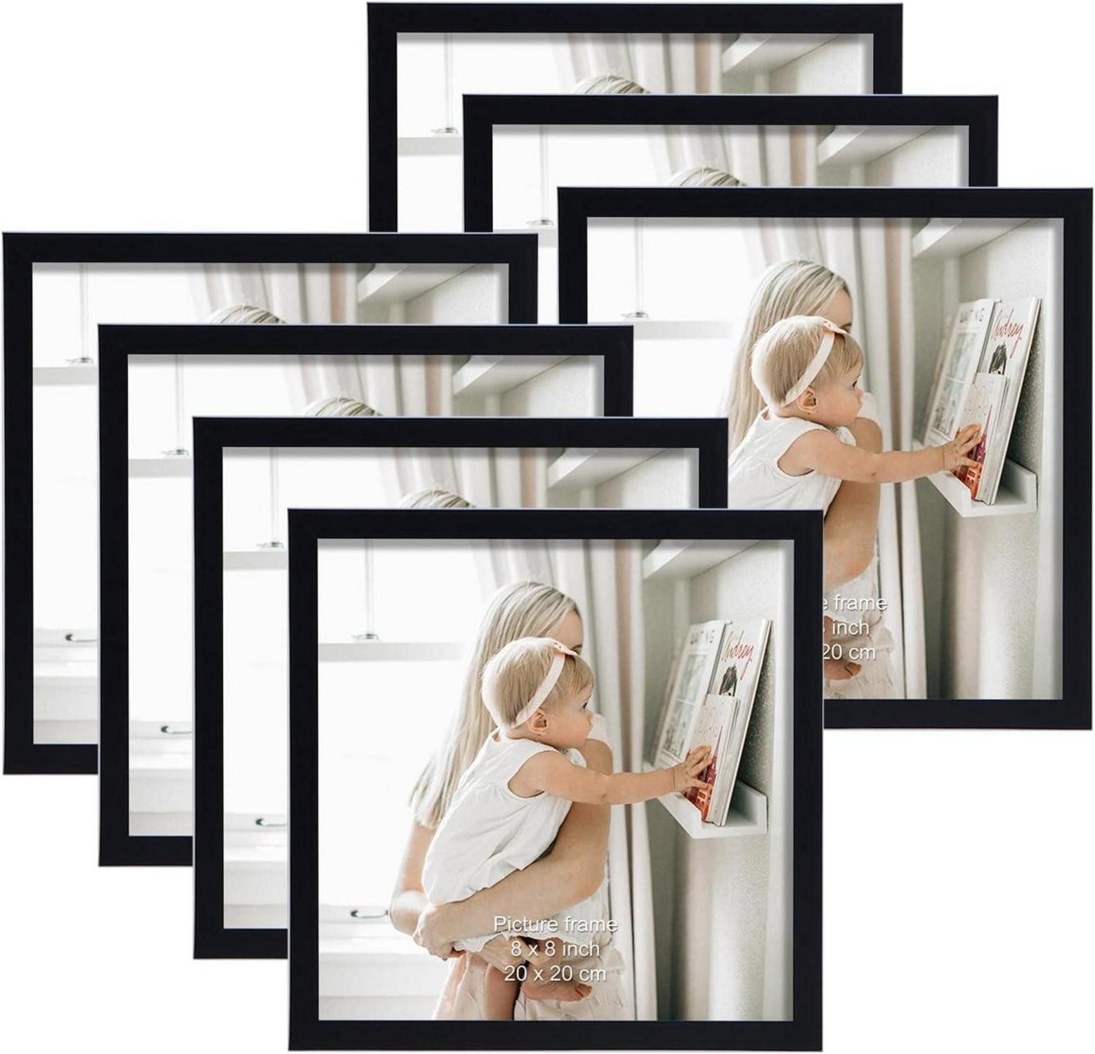 Bilderrahmen Collage Schwarze Bilderrahmen Set 7 Stück 20x20 cm Fotorahmen 10x10 cm mit