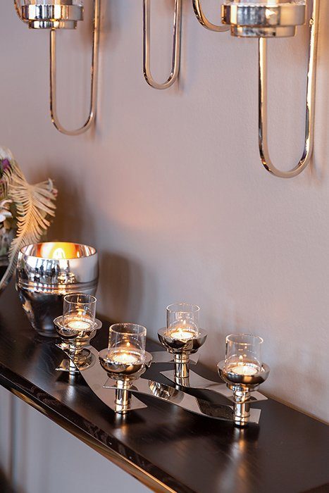 Fink Kerzenleuchter PAREO, Metall, rotierenden Adventsleuchter mit Elementen aus
