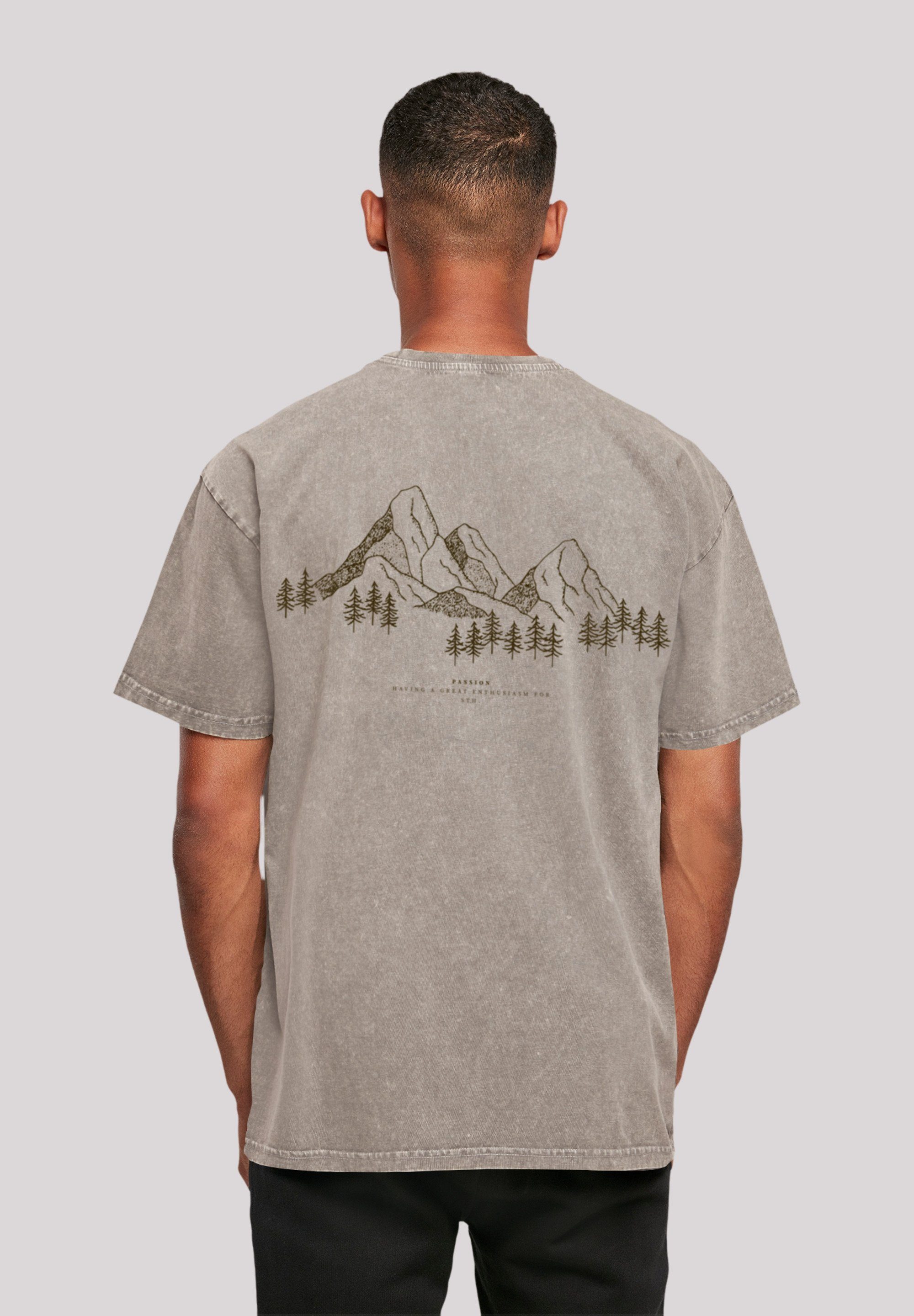 F4NT4STIC T-Shirt Mountain Berg Print Asphalt