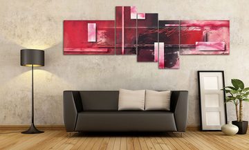 WandbilderXXL XXL-Wandbild Red Clouds 230 x 90 cm, Abstraktes Gemälde, handgemaltes Unikat