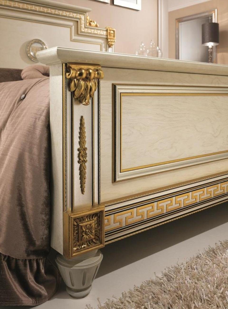 Doppelbett Holzbett Bett Italienische Betten Echtholz JVmoebel Möbel arredoclassic