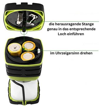 efaso LED Arbeitslicht LED Camping Lampe mit 1000 Lumen superhell/wasserspritzgeschützt, LED fest integriert, Tageslichtweiß, 4 Lichtmodi, dimmbar