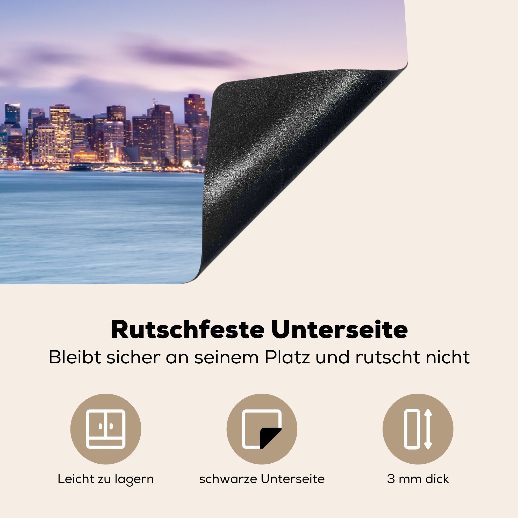 Induktionskochfeld San Stadt, cm, Herdblende-/Abdeckplatte Ceranfeldabdeckung Vinyl, die MuchoWow - küche, - Francisco 81x52 (1 für Brücke Schutz tlg),