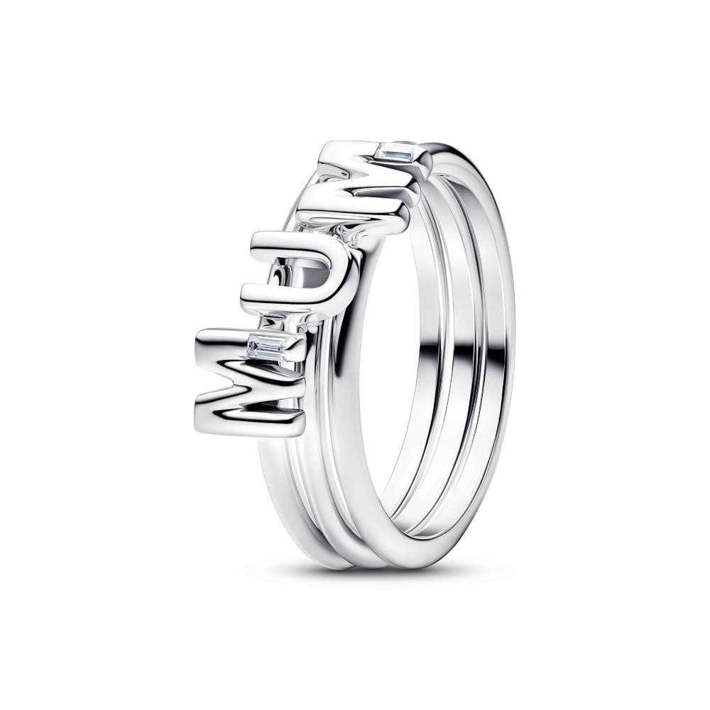 Pandora Fingerring PANDORA MUM Damenringe Moments, teilbar, Sterlingsilber