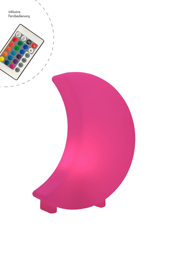 8 seasons design LED Dekolicht Shining Moon, RGB, Farbwechsel: 15 Farben, 5-stufig dimmbar, 41 cm weiß für In- und Outdoor