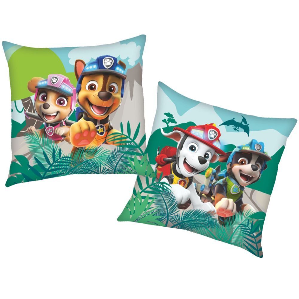 PAW PATROL Dekokissen Rex & Team Paw Patrol 40 x 40 cm Kinder Deko-Kissen Wende-Motiv