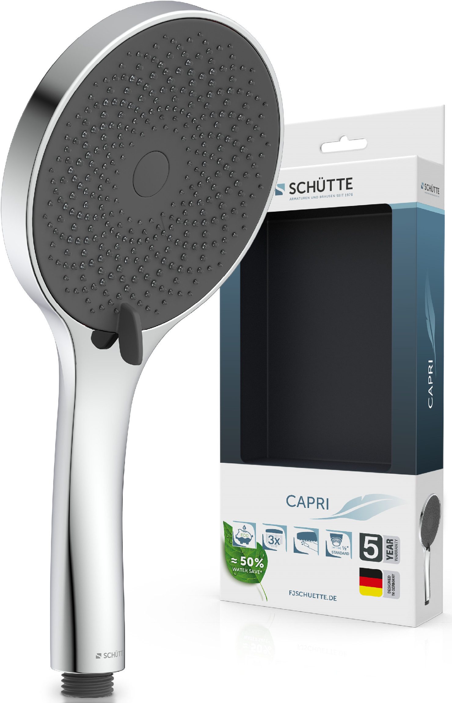 Schütte Handbrause CAPRI, Duschbrause, 3-fach verstellbar, Antikalk, wasser günstig online kaufen
