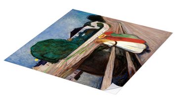 Posterlounge Wandfolie Edvard Munch, Mädchen auf der Brücke, Malerei