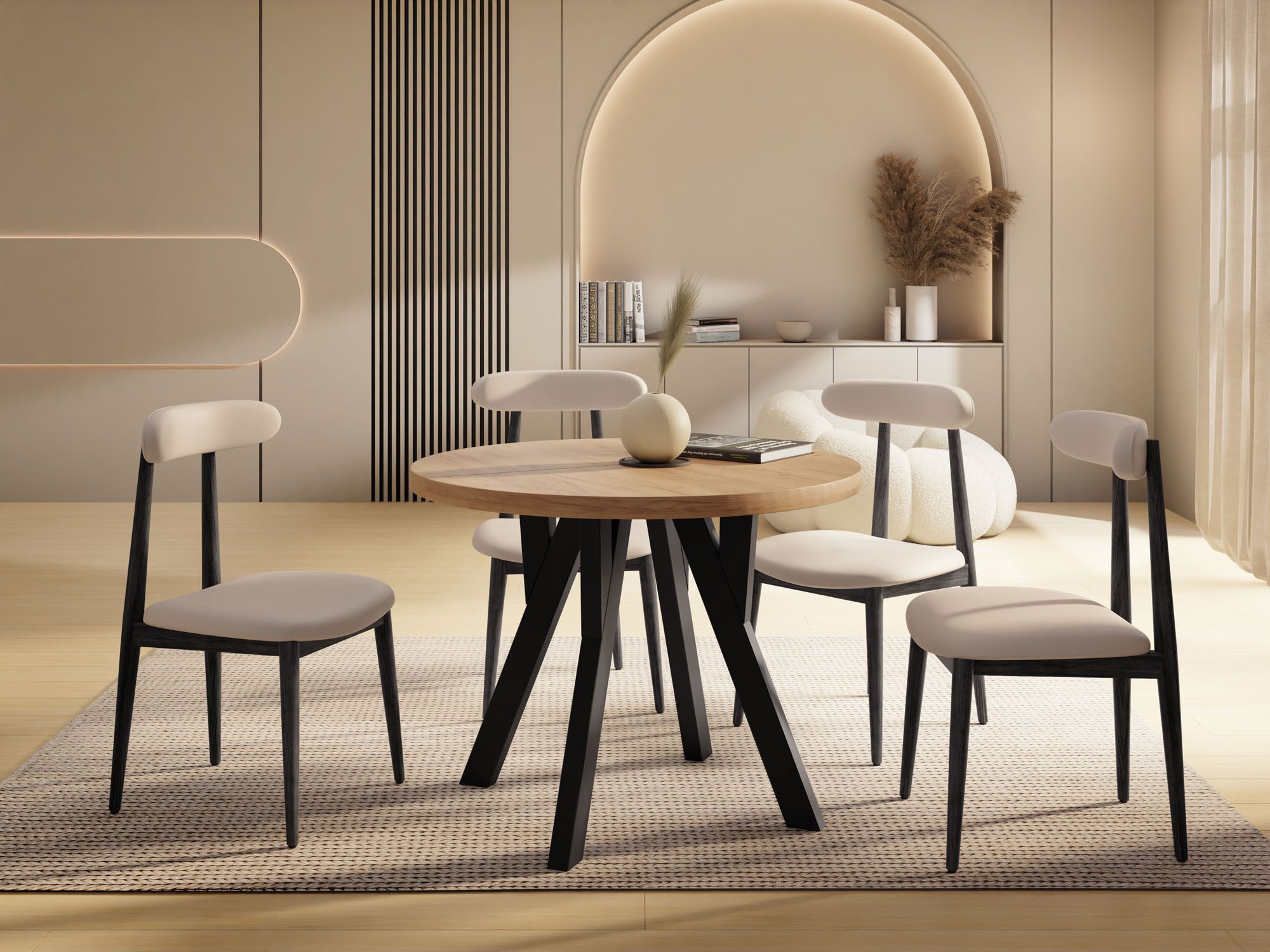 WFL GROUP Esstisch Avero Black (vier Größen – 80/90/100/100 cm, ausziehbar günstig online kaufen