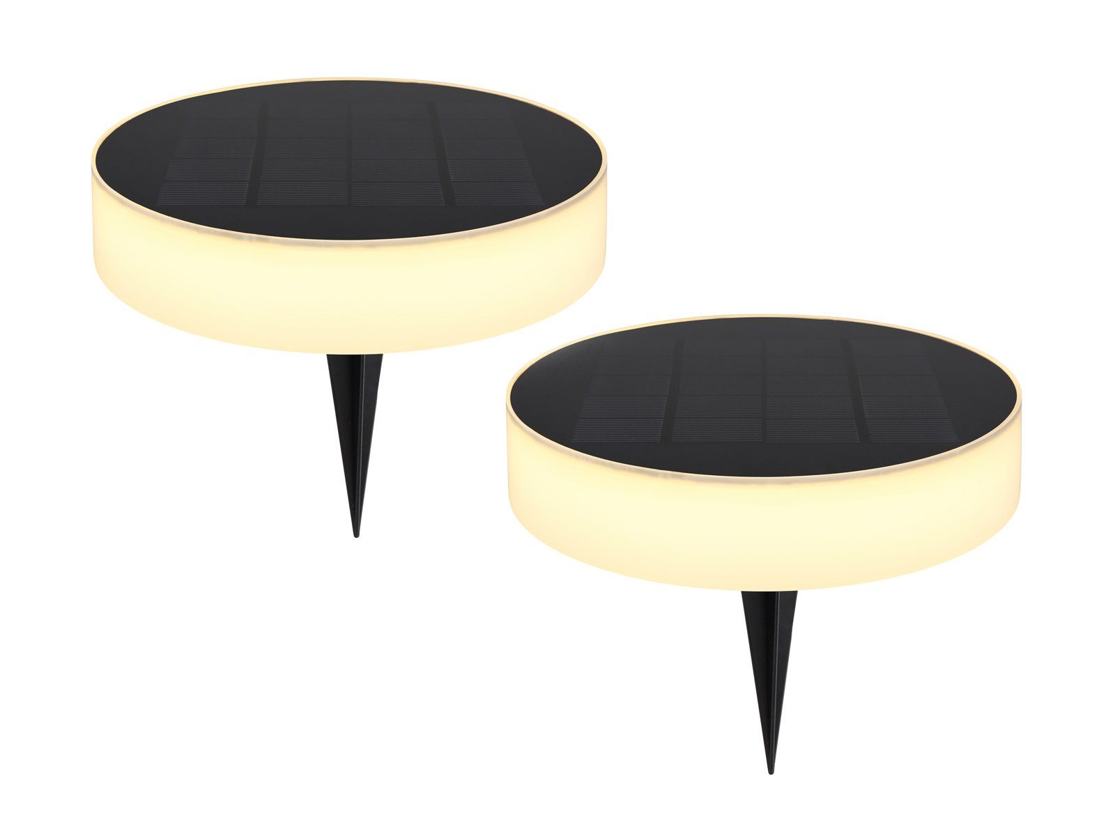 GLOBO LIGHTING LED Solarleuchte, Tageslichtsensor, LED fest integriert, warmweiß, 2er Set Solarlichter Wegeleuchte für Garten & Balkon beleuchten, H56cm