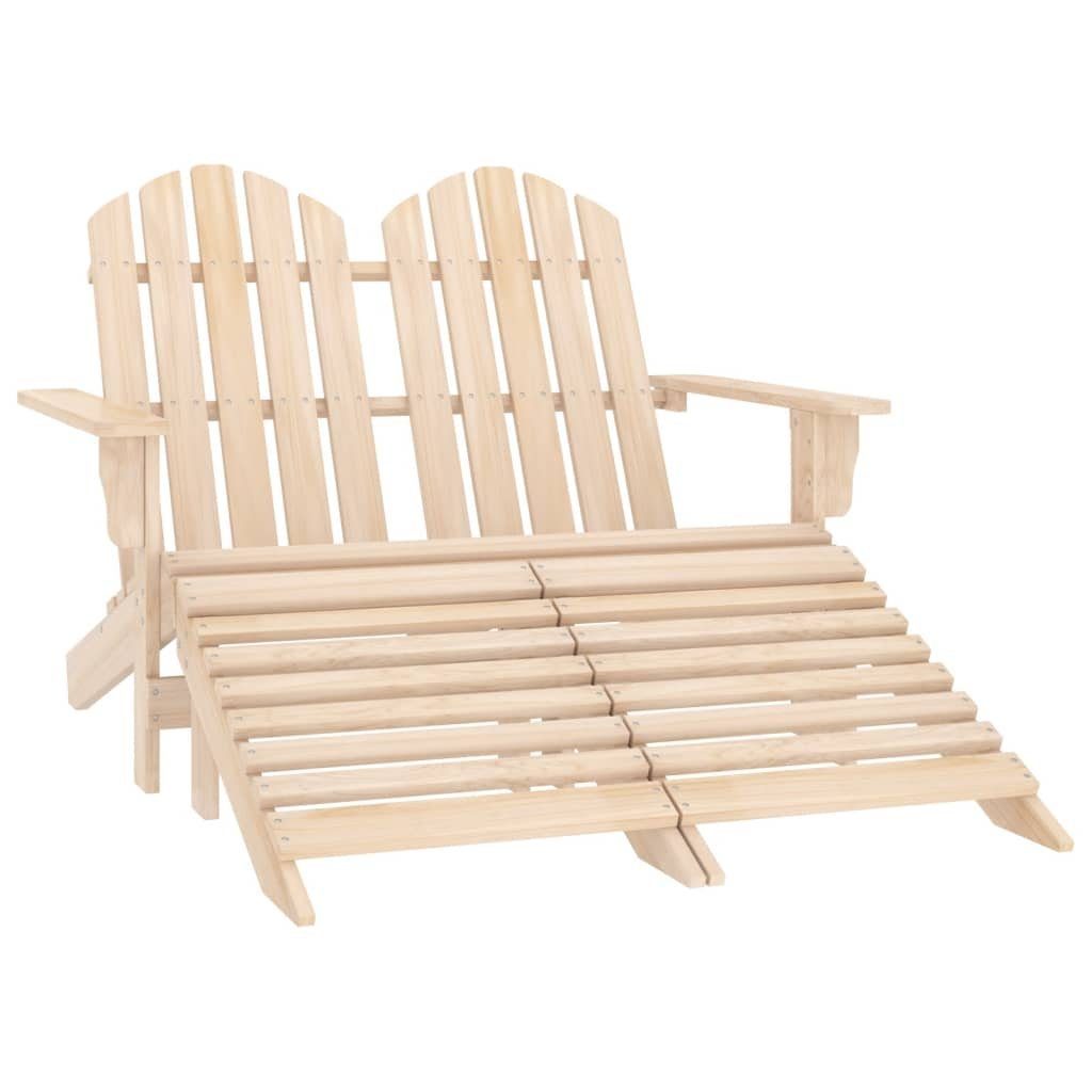 furnicato Gartenstuhl 2-Sitzer Adirondack-Gartenbank mit Fußstütze Tannenholz