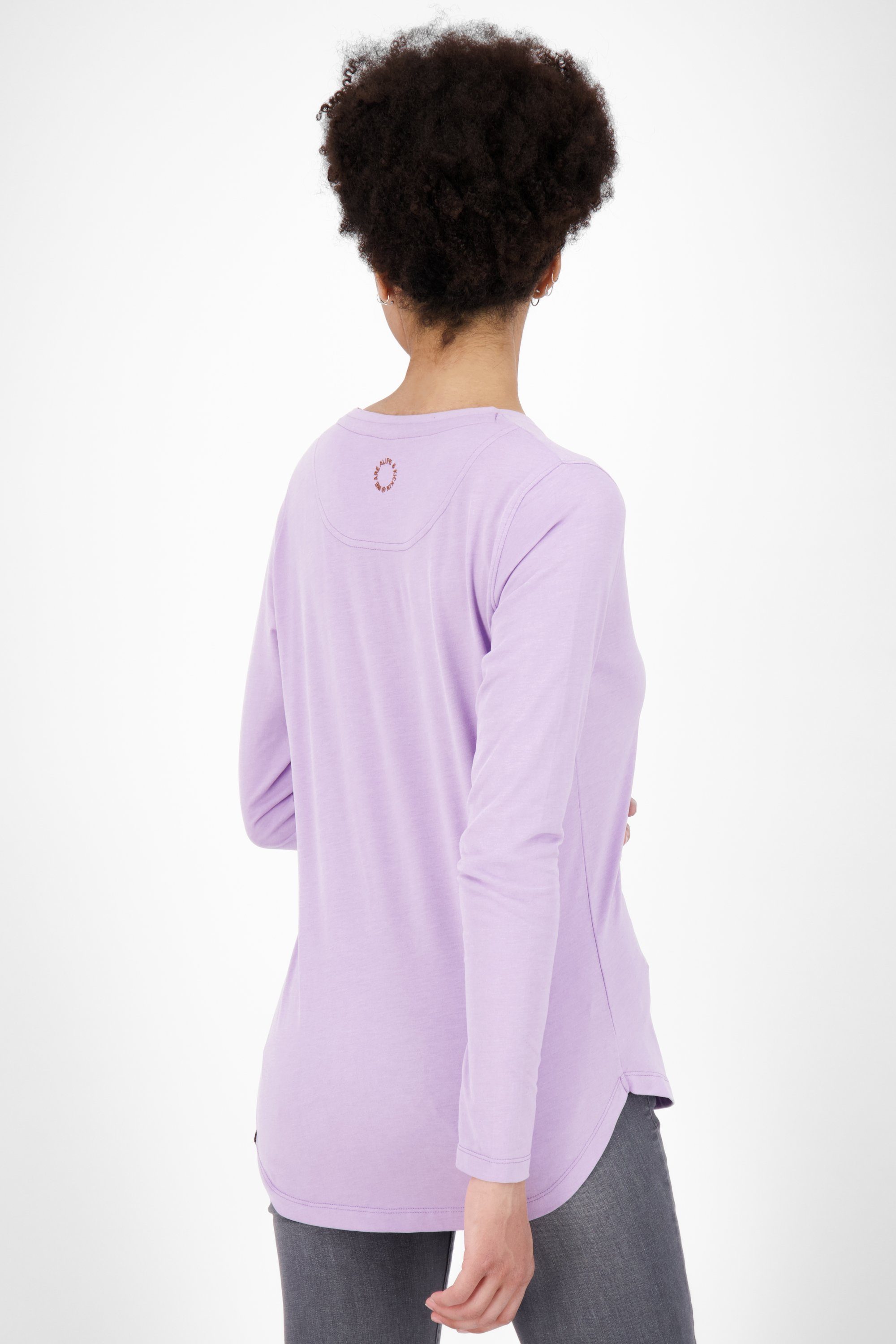 Shirt Longsleeve Langarmshirt digital A lavender Damen Alife & Langarmshirt, LeaAK melange Kickin