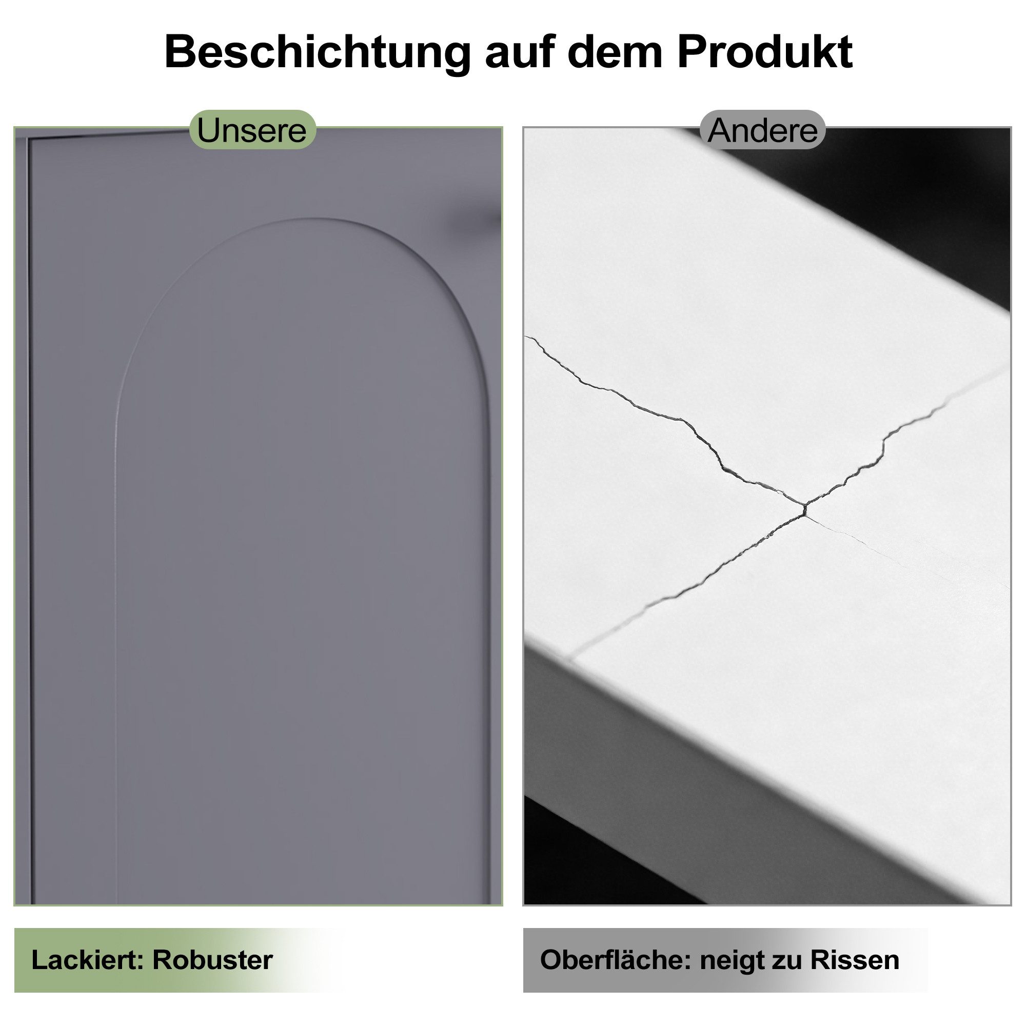 radelldar Waschbeckenunterschrank mit 2 Türen & einem offenen Fach, 60x60x30 cm (1-St) – Bild 3 von 5