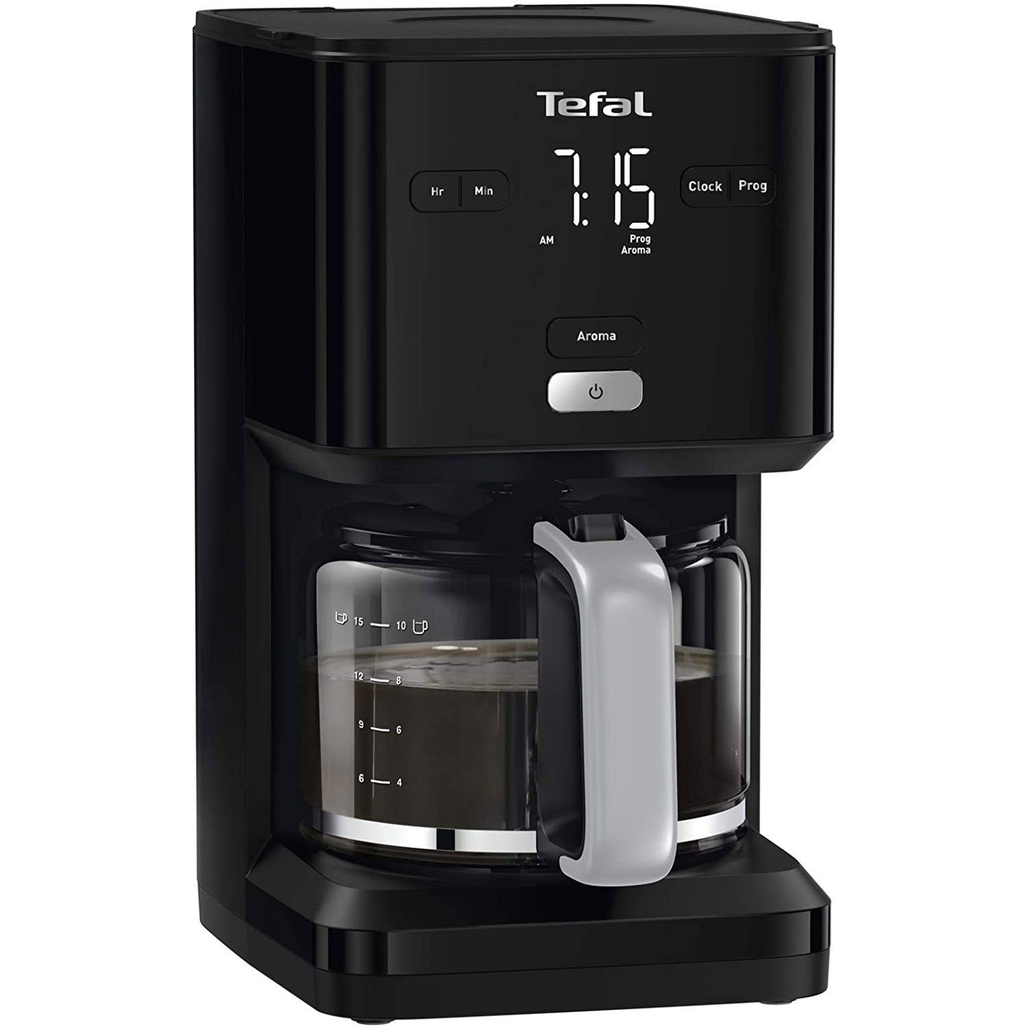 Tefal Filterkaffeemaschine CM600810, 1.25l Kaffeekanne, 24h-Timer, Digitales LCD-Display, Aroma-Funktion, Warmhalte-Funktion | Filterkaffeemaschinen