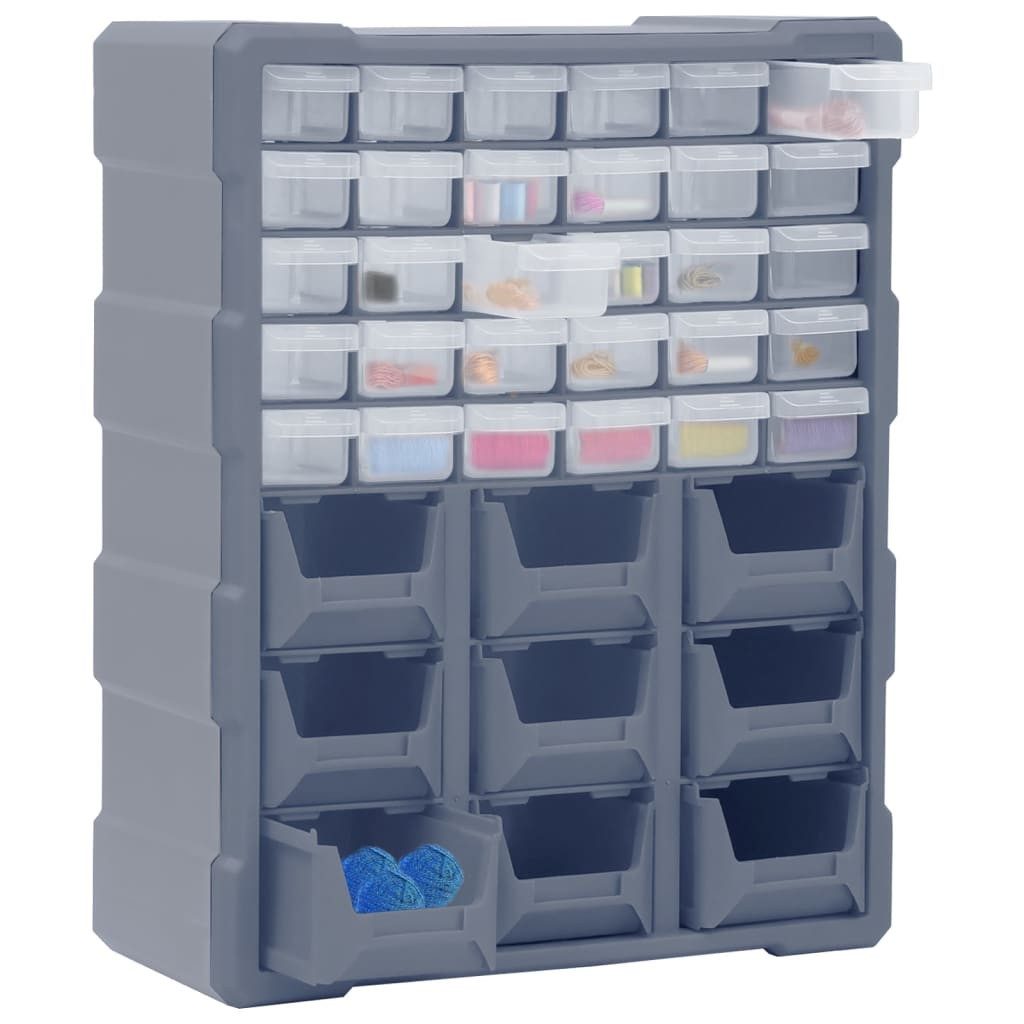 vidaXL Werkzeugkoffer 30 9 Schubladen Multi-Schubladen-Organizer mit 39 Schubladen 38x16x47