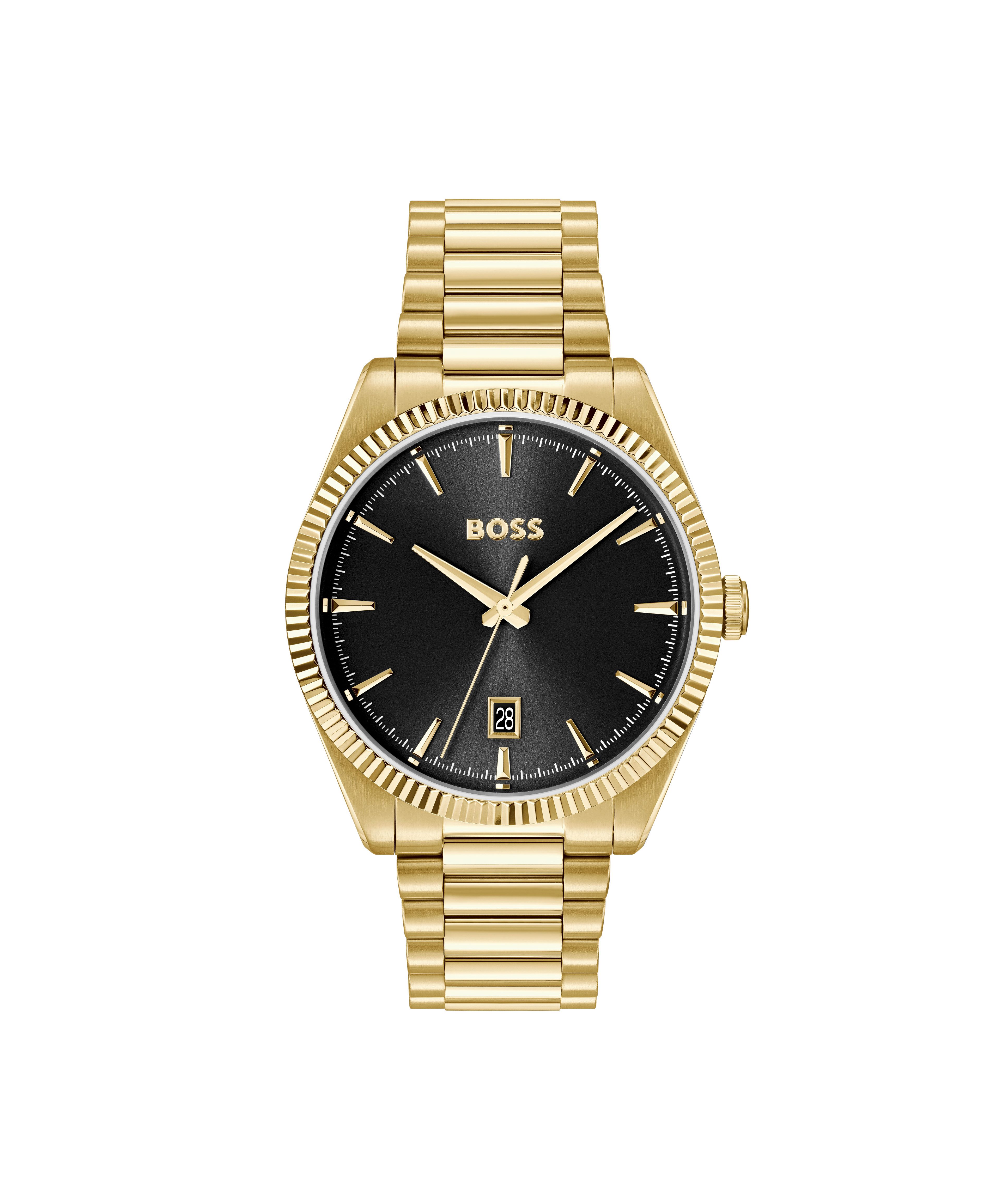 BOSS Quarzuhr CHESWICK 1514312, Armbanduhr, Herrenuhr, Edelstahlarmband, analog, Tag