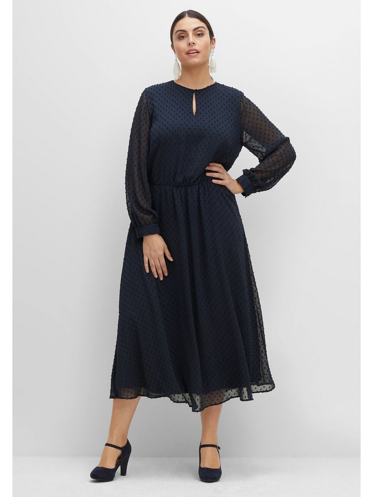 Unterkleid Größen mit Abendkleid Sheego Chiffon, Große aus blickdichtem