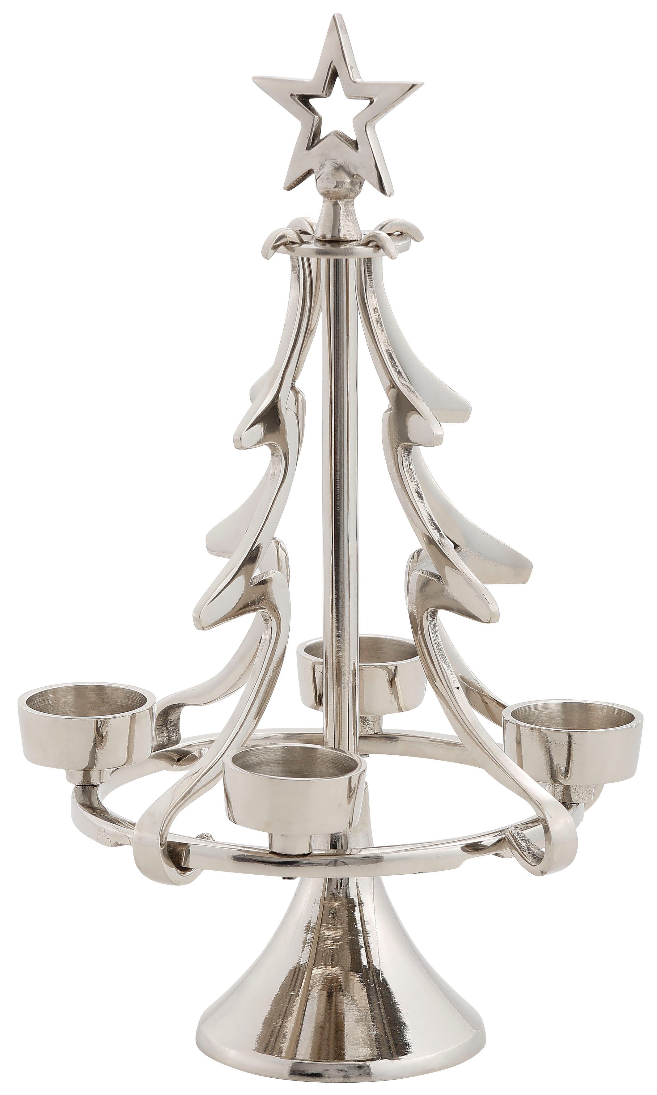 [Wir haben auch eine große Auswahl!] my home Adventsleuchter Jason, Tannenbaum aus im besonderen Weihnachtsdeko Design, Kerzenhalter St), (1 Aluminium