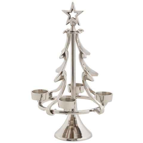 my home Adventsleuchter Jason, Weihnachtsdeko (1 St), Kerzenhalter im besonderen Design, Tannenbaum aus Aluminium