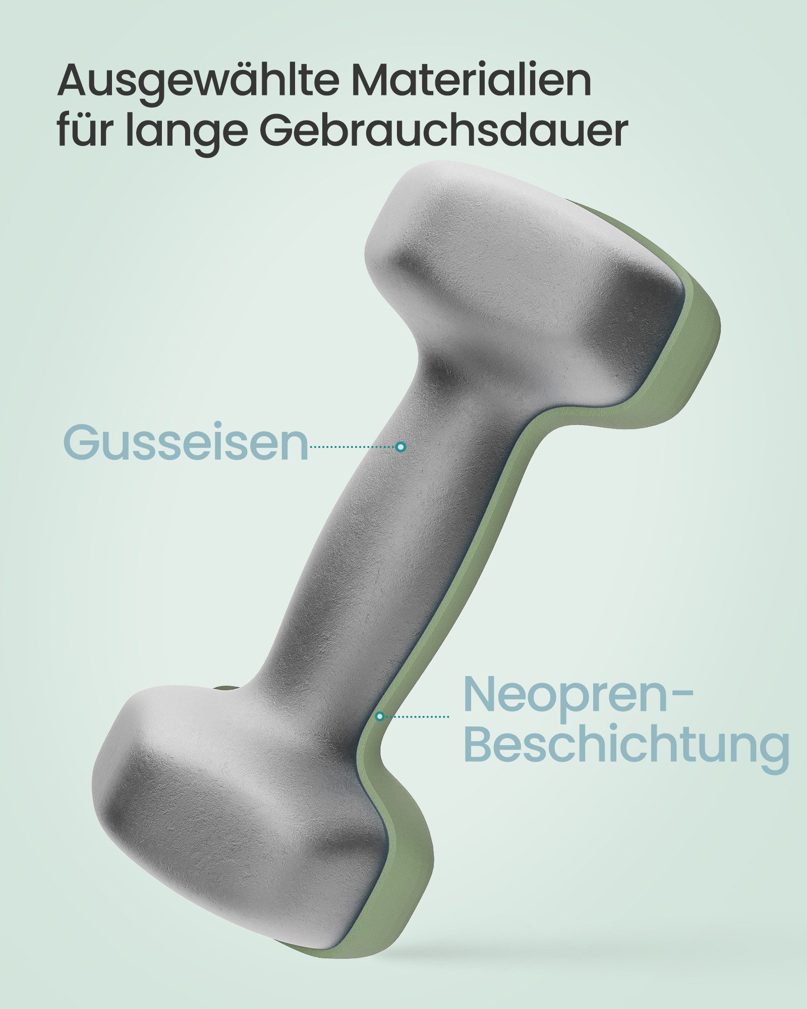 SONGMICS Kurzhantel Set, Hexagon, 2 x 1 kg, 2 x 3 kg, 2 x 5 kg, Krafttraining, zu Hause, mattes Finish, Neopren-Beschichtung, hellgrau, efeugrün, weinrot
