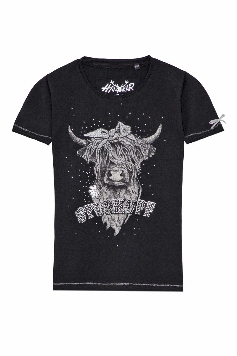 Trachtenbluse Trachtenshirt Kind - QUENTAYA DELUXE KIDS - schwarz