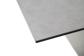 freiraum Esstisch COAL, in Keramik hellgrau / schwarz matt lackiert - 180x77 (BxH)
