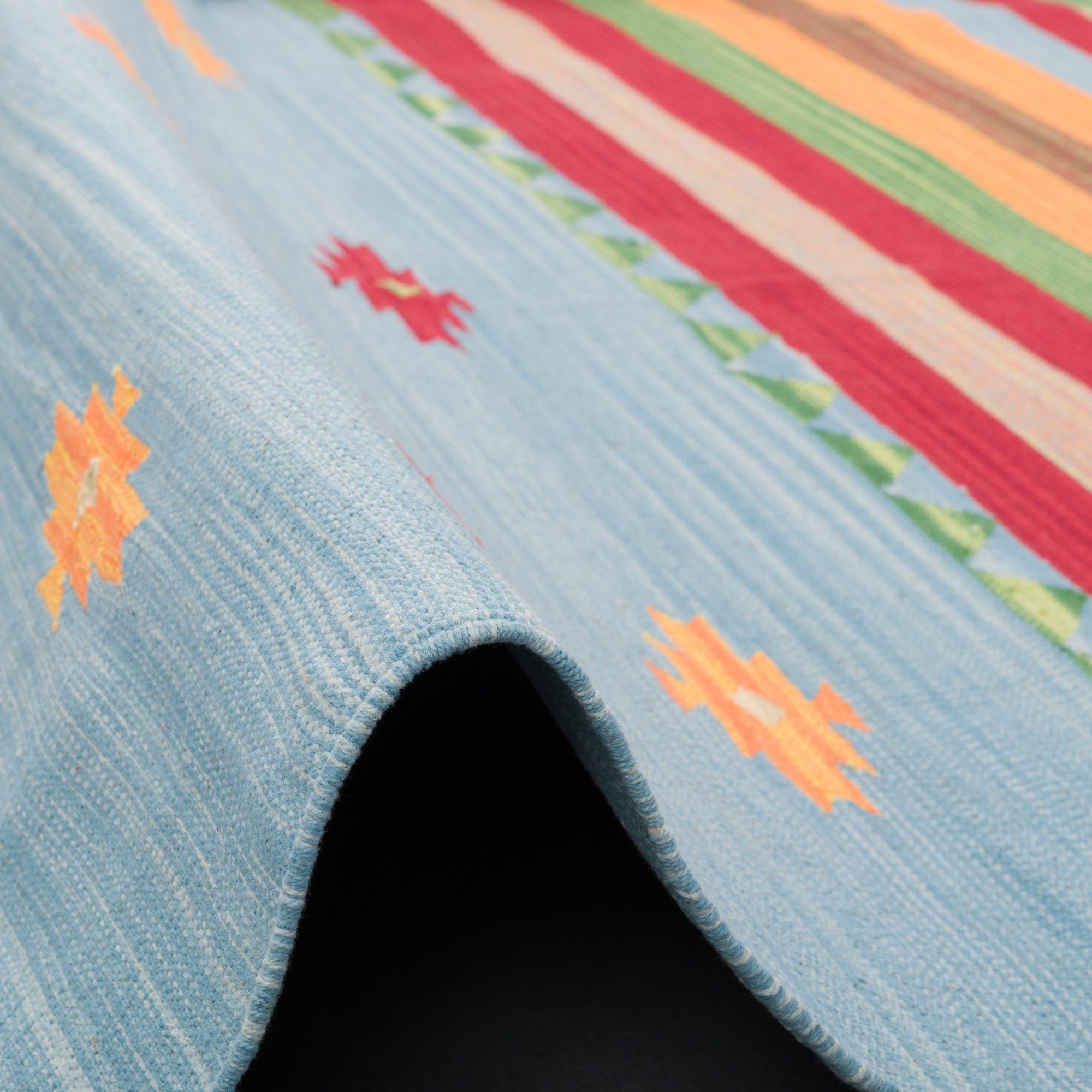 Pergamon Wollteppich Baumwolle Natur Kelim Teppich Lina Stripes, Rechteckig, Höhe: 8 mm – Bild 3 von 5