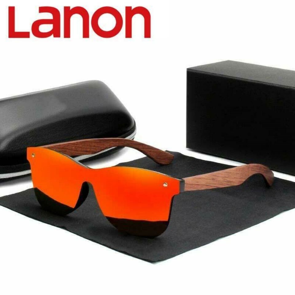 Sonnenbrille Fashion red UV400 Naturholz Polarized Herren Lamon Radfahren Sonnenbrille