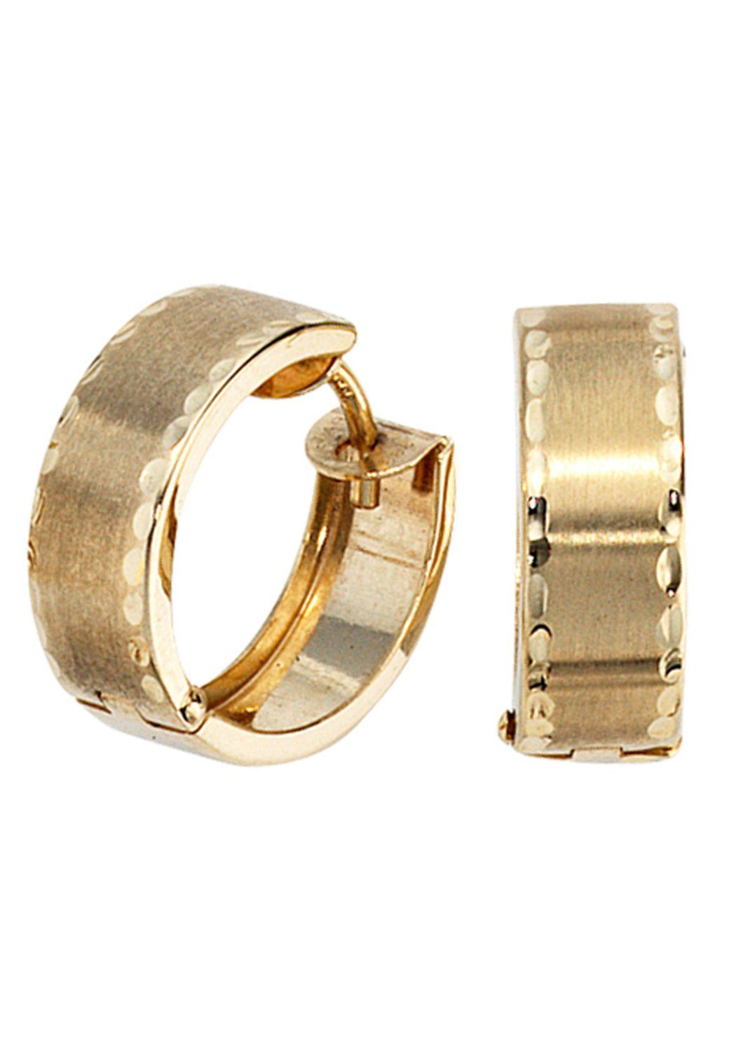 JOBO Paar Creolen Ohrringe rund, 333 Gold