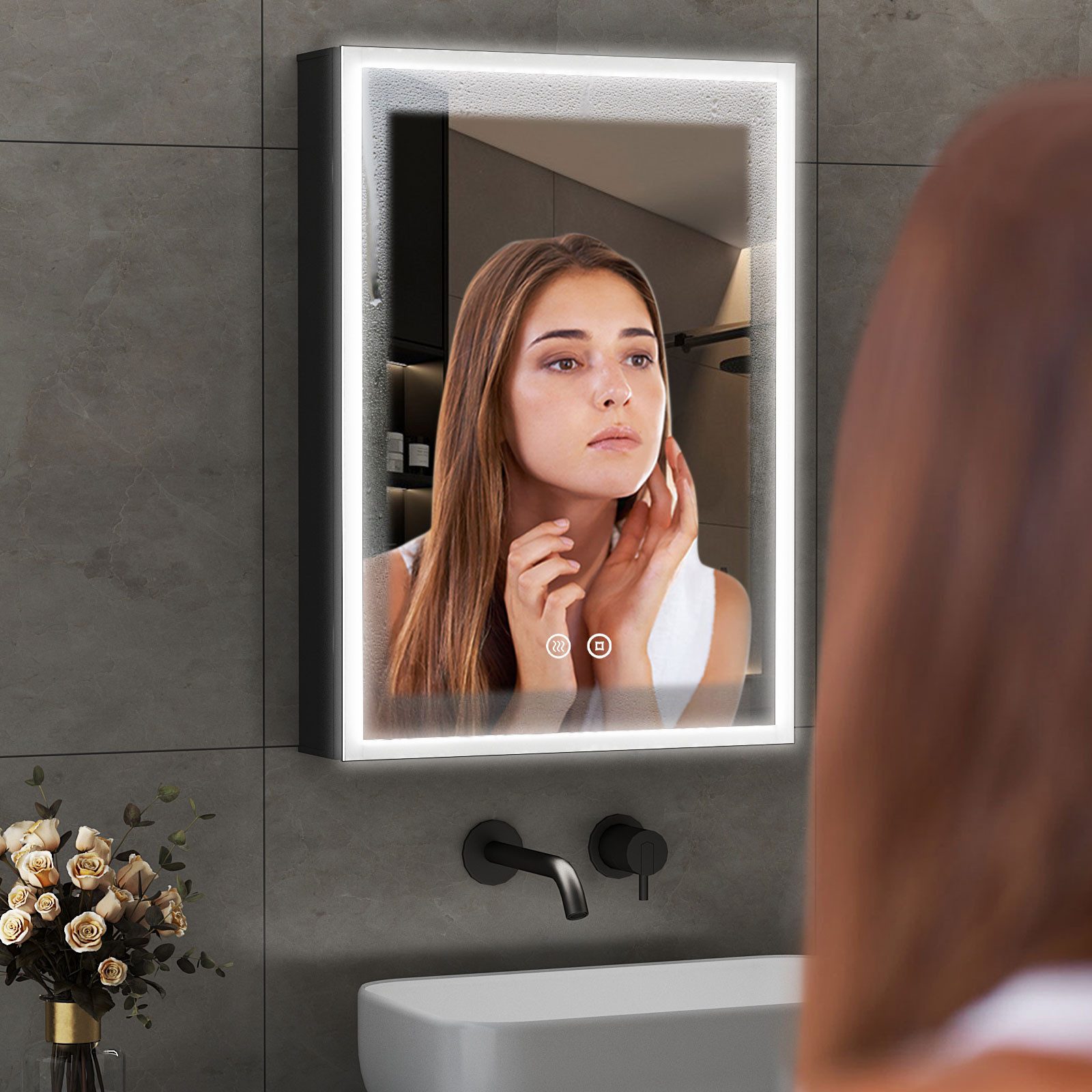 WDWRITTI Badspiegel Spiegelschrank mit beleuchtung Wandschrank Hängeschrank günstig online kaufen