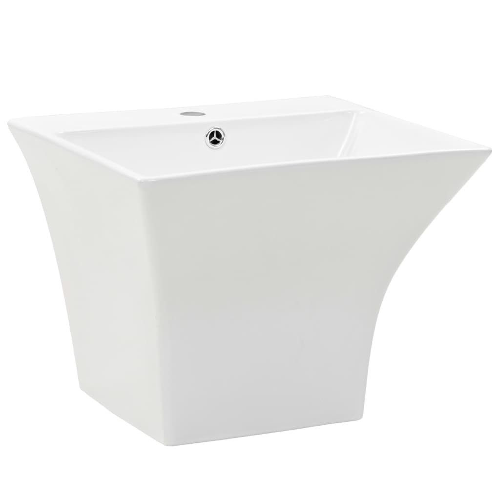 Thumbnail - vidaXL Waschbecken, Waschbecken Wandmontage Keramik Weiß 500 x 450 x 410 mm