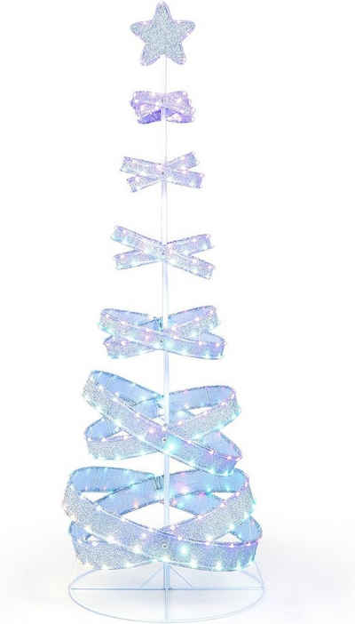KOMFOTTEU Künstlicher Weihnachtsbaum LED, mit 341 LED-Lichtern & 34 Beleuchtungsmodi, 210cm