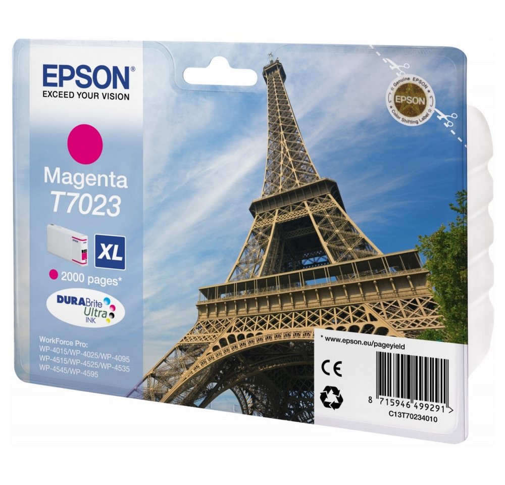 Thumbnail - Epson Epson T 7023 XL Tinte magenta für Drucker. Tintenpatrone (Original, Hohe Seitenleistung bis 2000 Seiten)