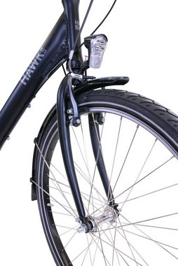 HAWK Bikes Cityrad HAWK City Comfort Premium Black, 3 Gang Shimano Nexus Schaltwerk, für Damen und Herren