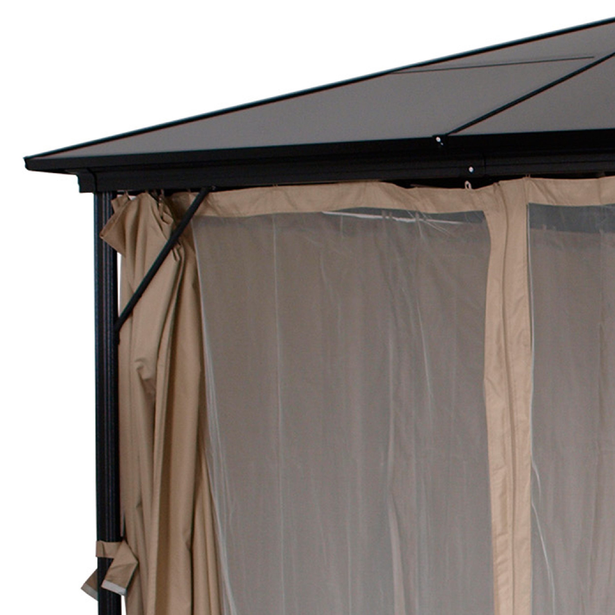 Thumbnail - TPFGarden Pavillon MONTTREUX, Aluminiumgestell schwarz - Dach Kunststoff-Platten - 300x300x250 cm