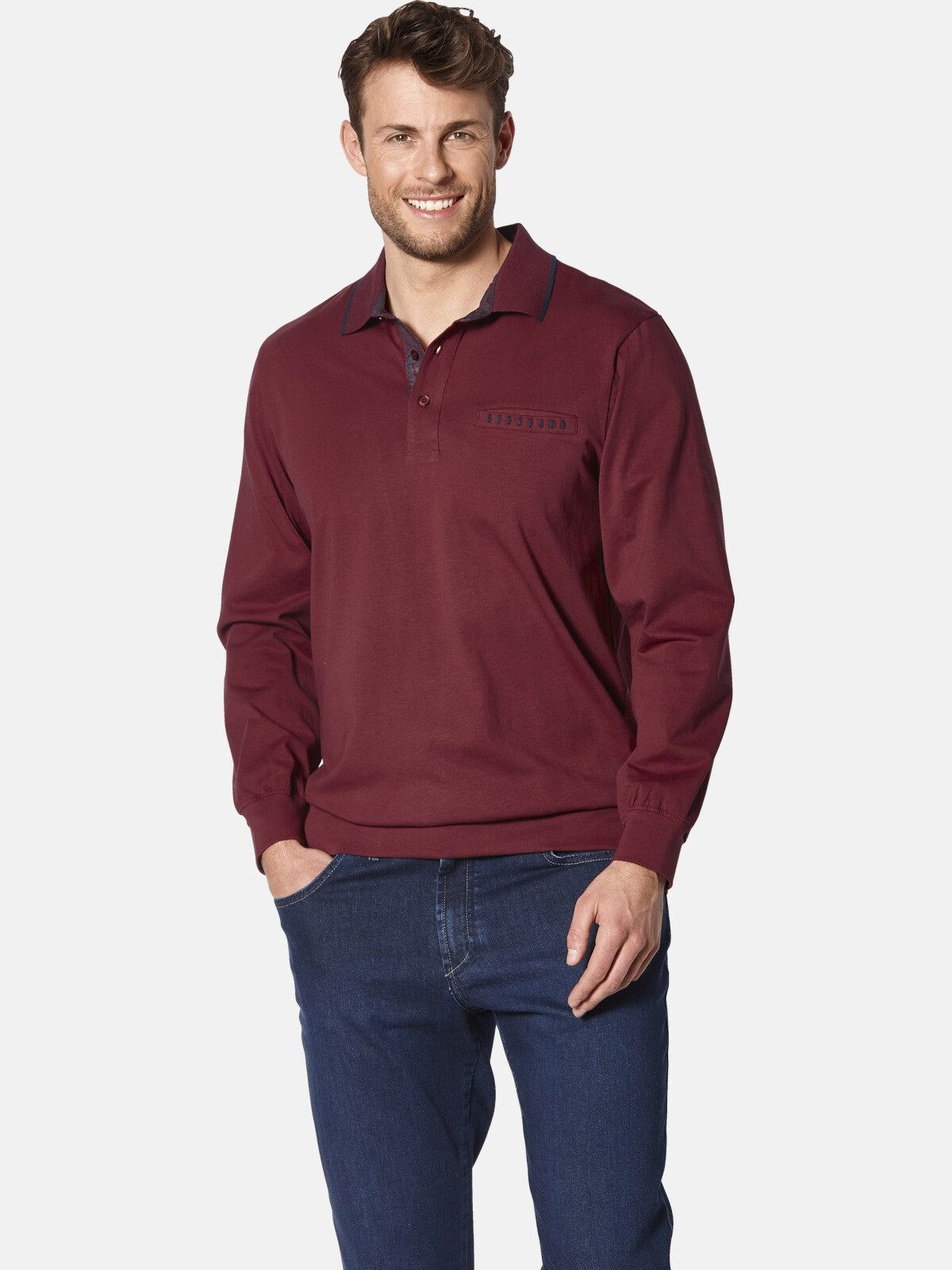 Babista Langarm-Poloshirt CAMISORRO mit geschmackvollen Kontrasten günstig online kaufen