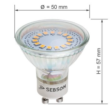 SEBSON LED-Leuchtmittel LED Lampe GU10 warmweiß 3,5W Strahler 230V Leuchtmittel - 10er Pack