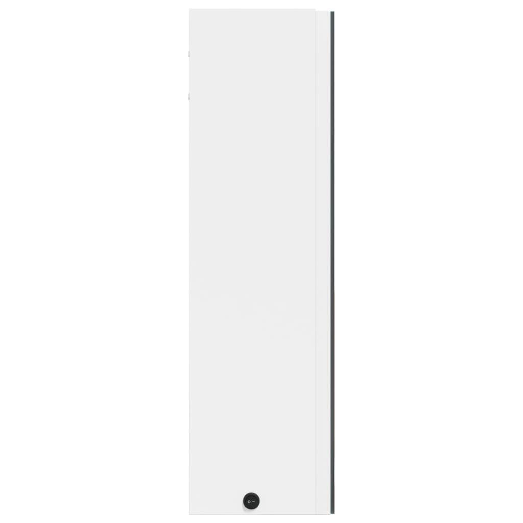 vidaXL Badezimmerspiegelschrank Spiegelschrank Weiß mit LED-Beleuchtung (1-St) 60x13x52 cm