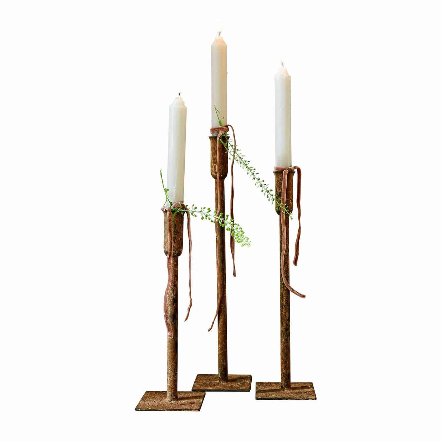 Mirabeau Kerzenständer Kerzenhalter 3er Set Viverto antikbraun