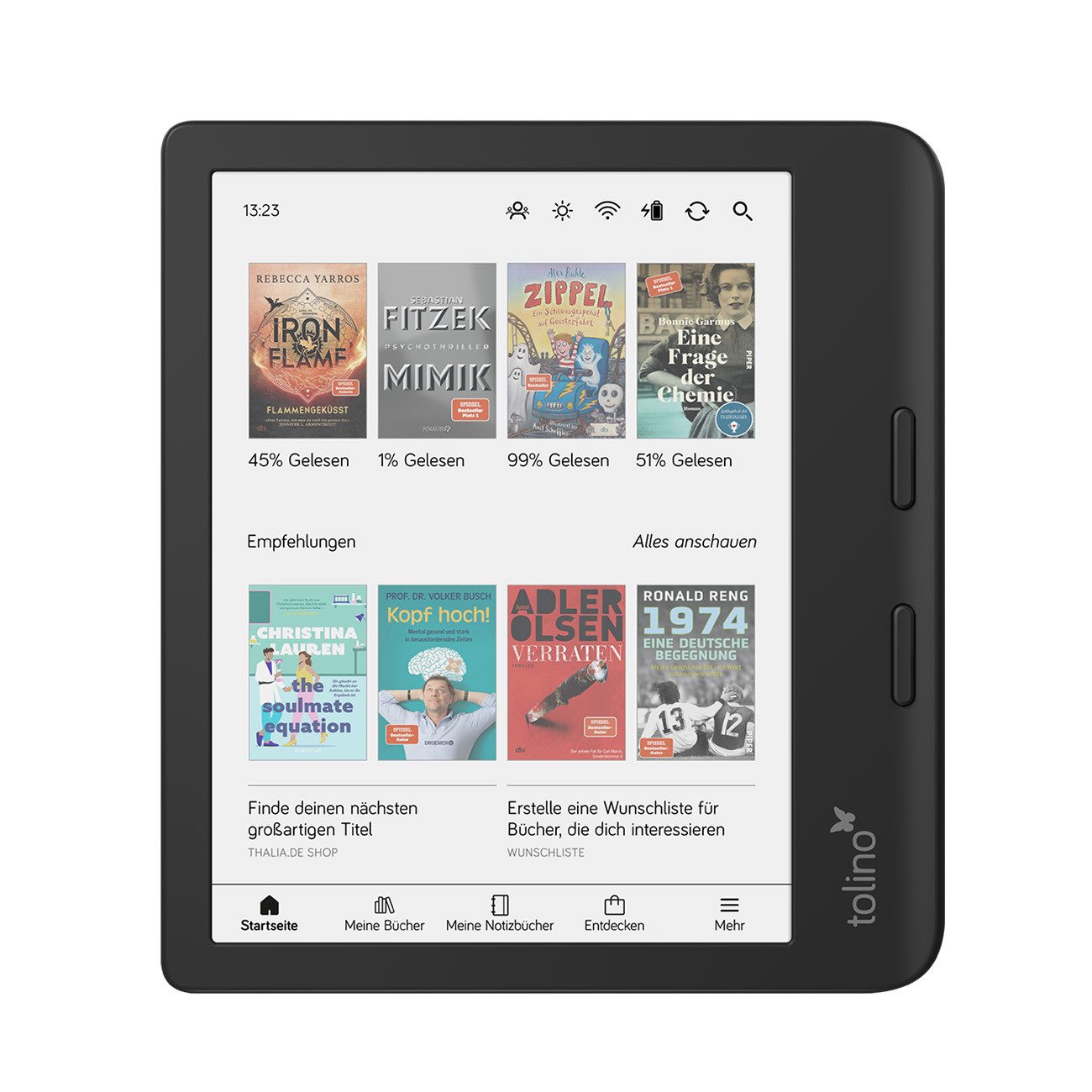 Tolino vision color E-Book (7 Zoll", Sonstige, eReader, Ergonomische Form, Wasserabweisendes IPX8 Coating)