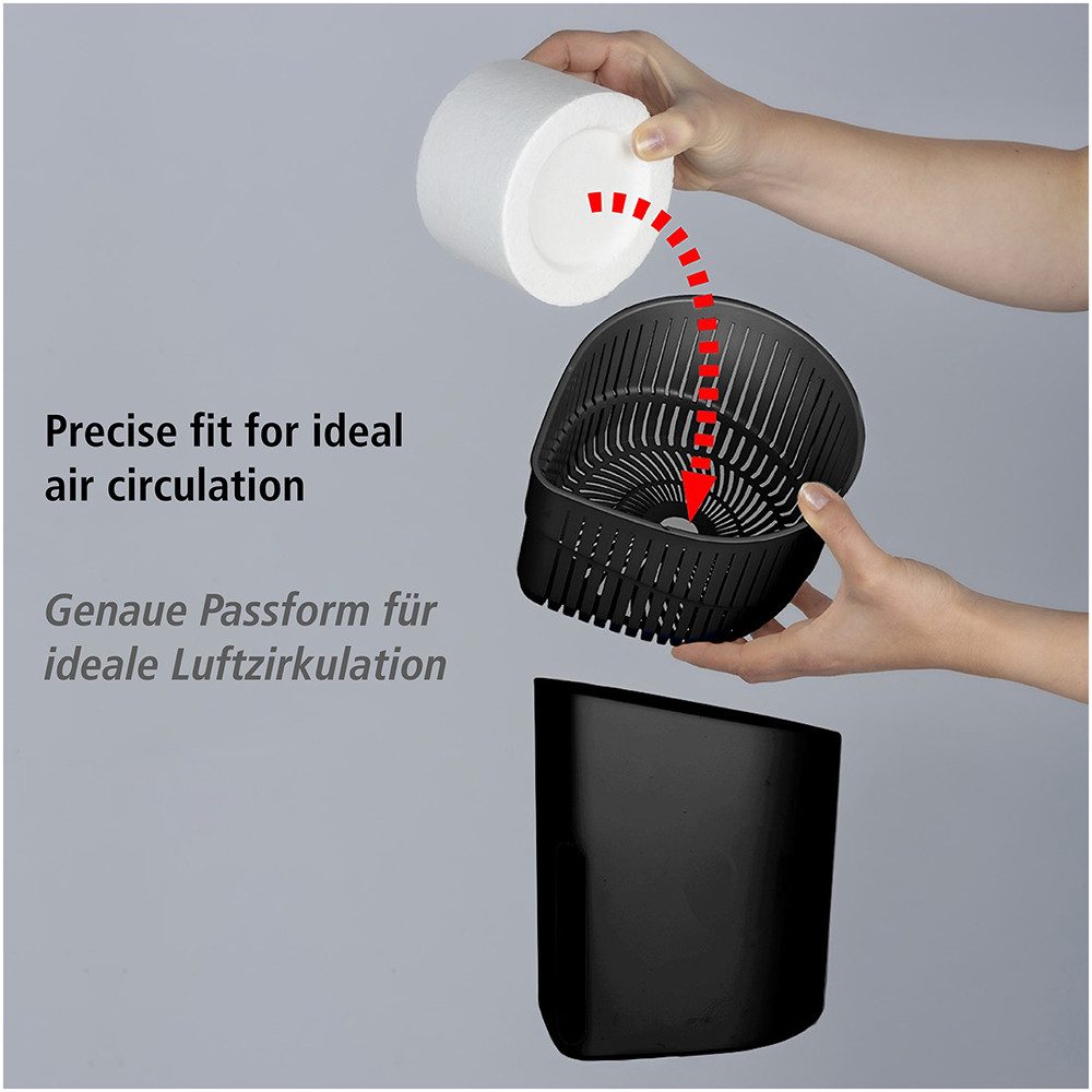 WENKO Luftentfeuchter Modell Drop, für 80 m³ Räume, Tank 1,6 l, mit 2 x 1000 g Entfeuchter-Blöcken