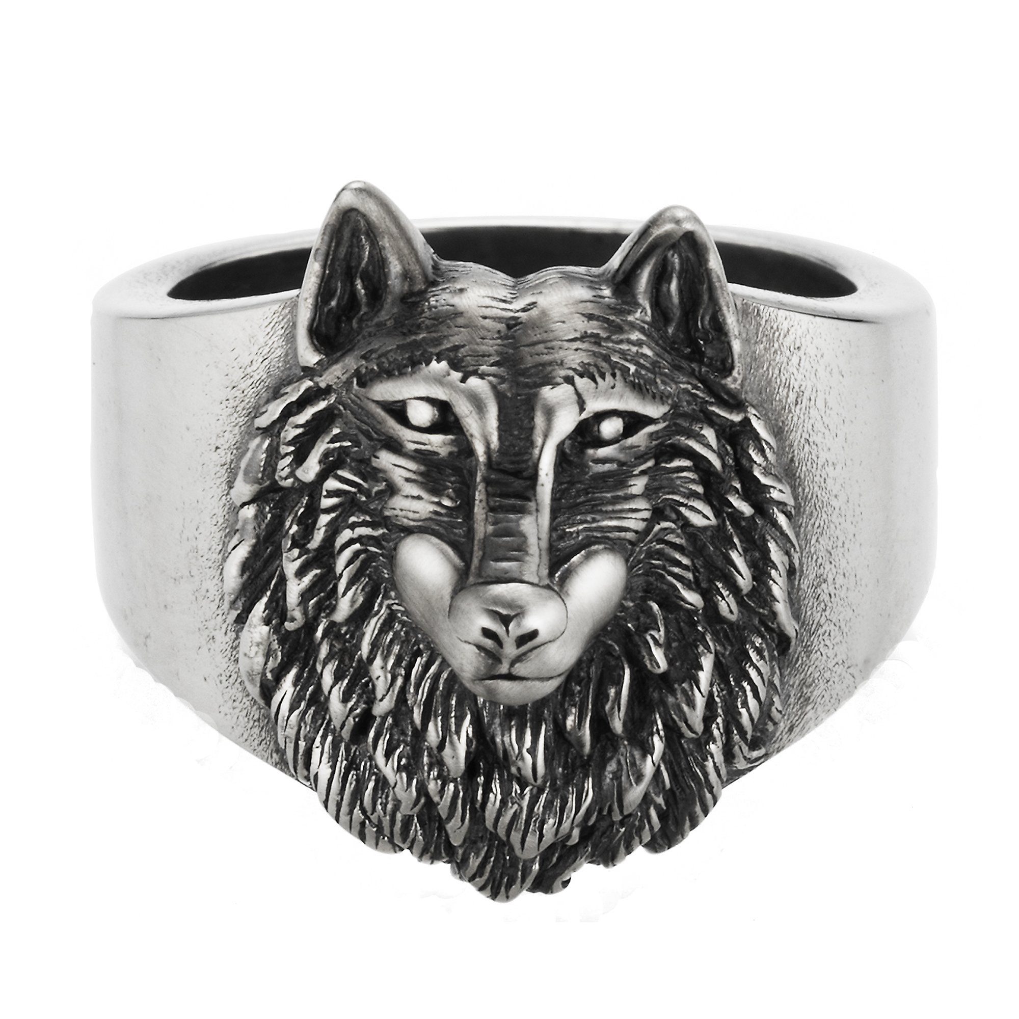 Herren Schmuck CAÏ Ring 925/- Sterling Silber oxidiert Wolf Europa